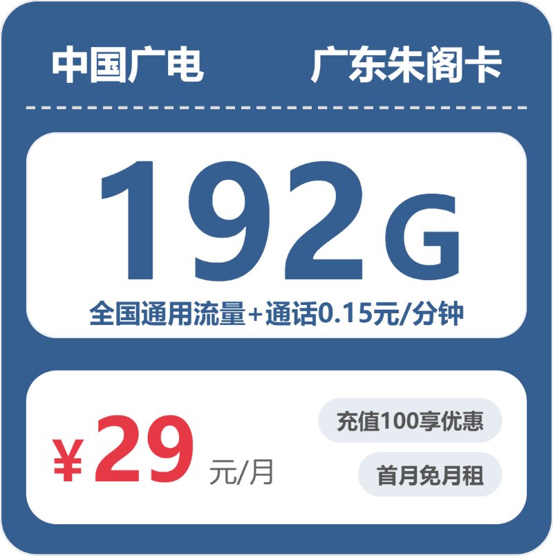 广电广东朱阁卡实测：29元192G真实体验