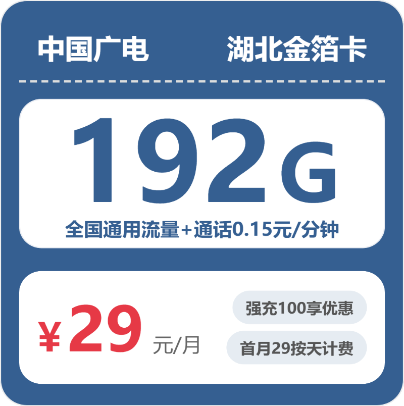 广电湖北金箔卡实测：29元192G真实体验
