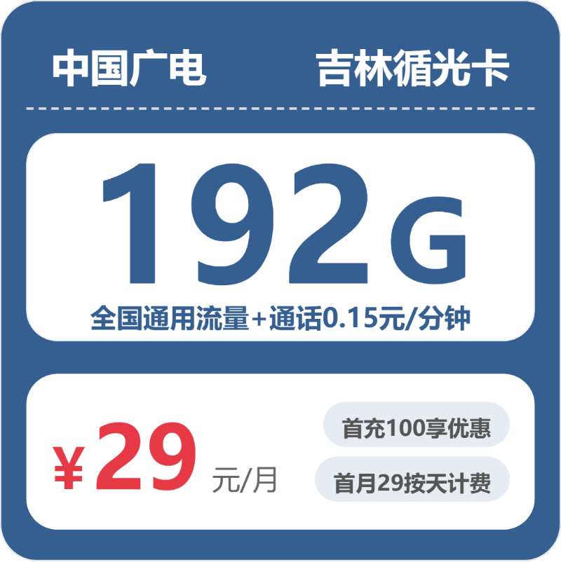 29元192G的广电套餐怎么样？广电吉林循光卡使用感受