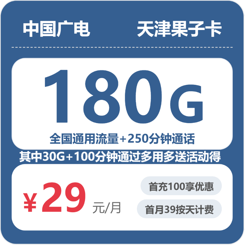 广电天津果子卡实测:29元180G真实体验
