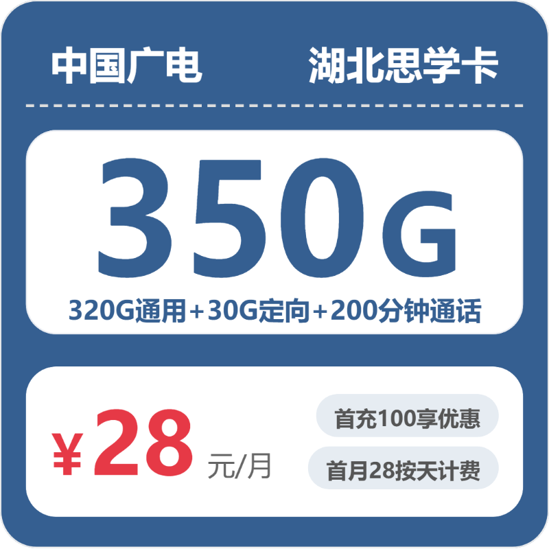 广电湖北思学卡实测:28元350G真实体验