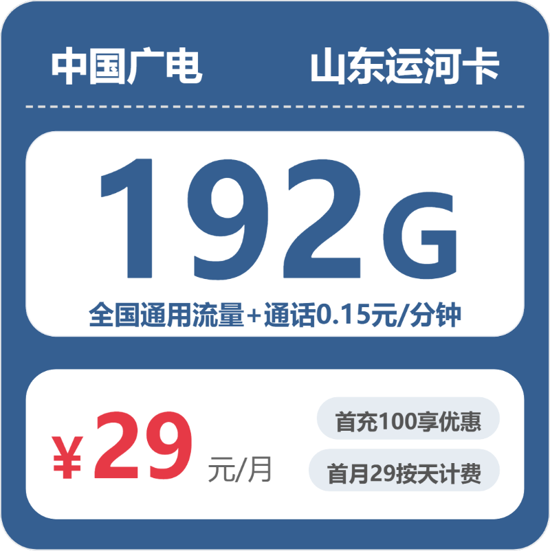 29元192G的广电套餐怎么样？广电山东运河卡使用感受