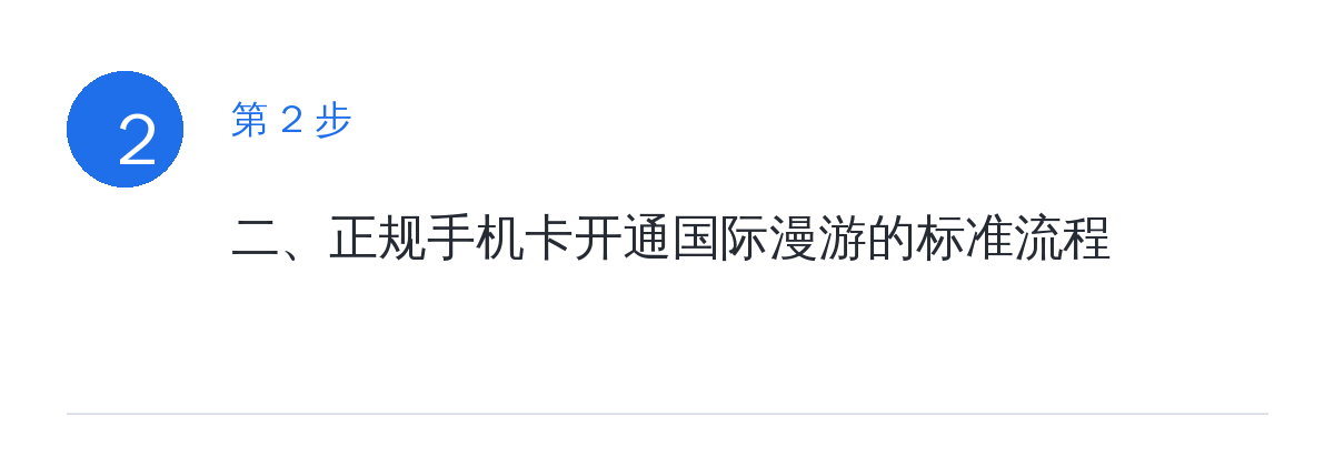 步骤要点:二、正规手机卡开通国际漫游的标准流程