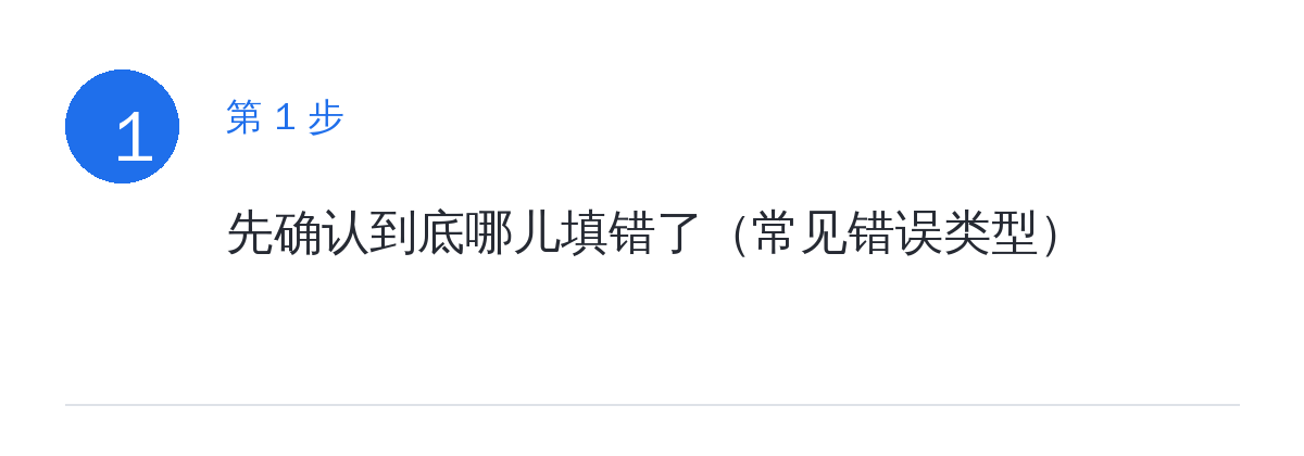 步骤要点:先确认到底哪儿填错了(常见错误类型)