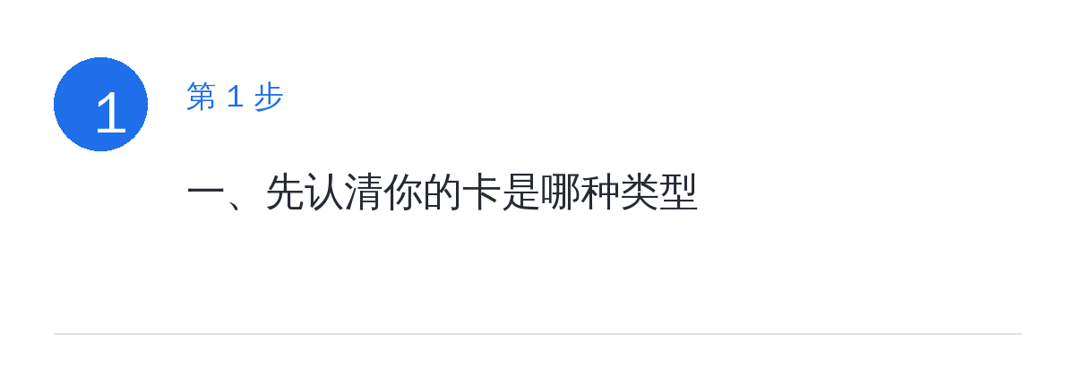 步骤要点:一、先认清你的卡是哪种类型
