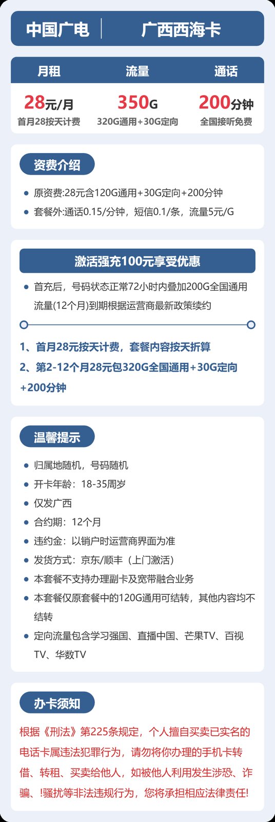 广电广西西海卡实测:28元350G真实体验 图2